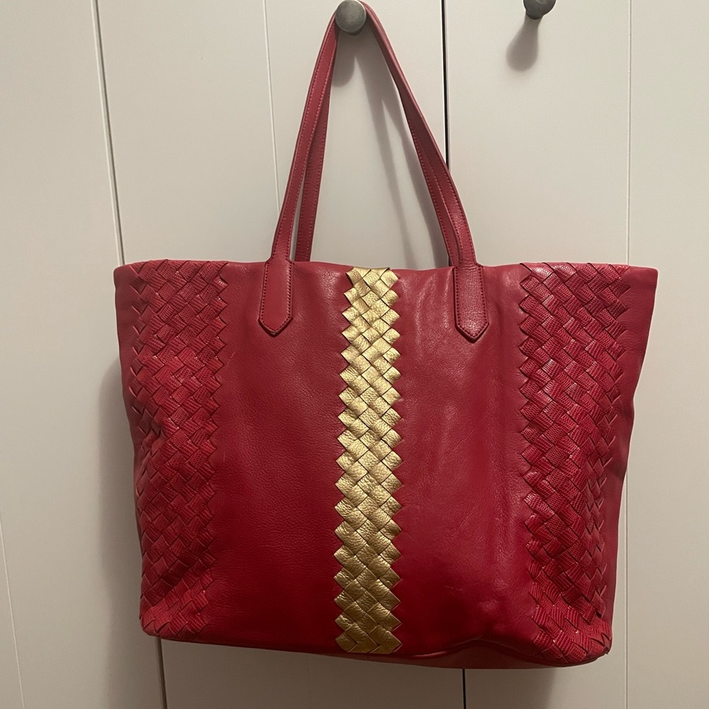 Red leather bag soft and light weight NEW - Picture 11 of 11